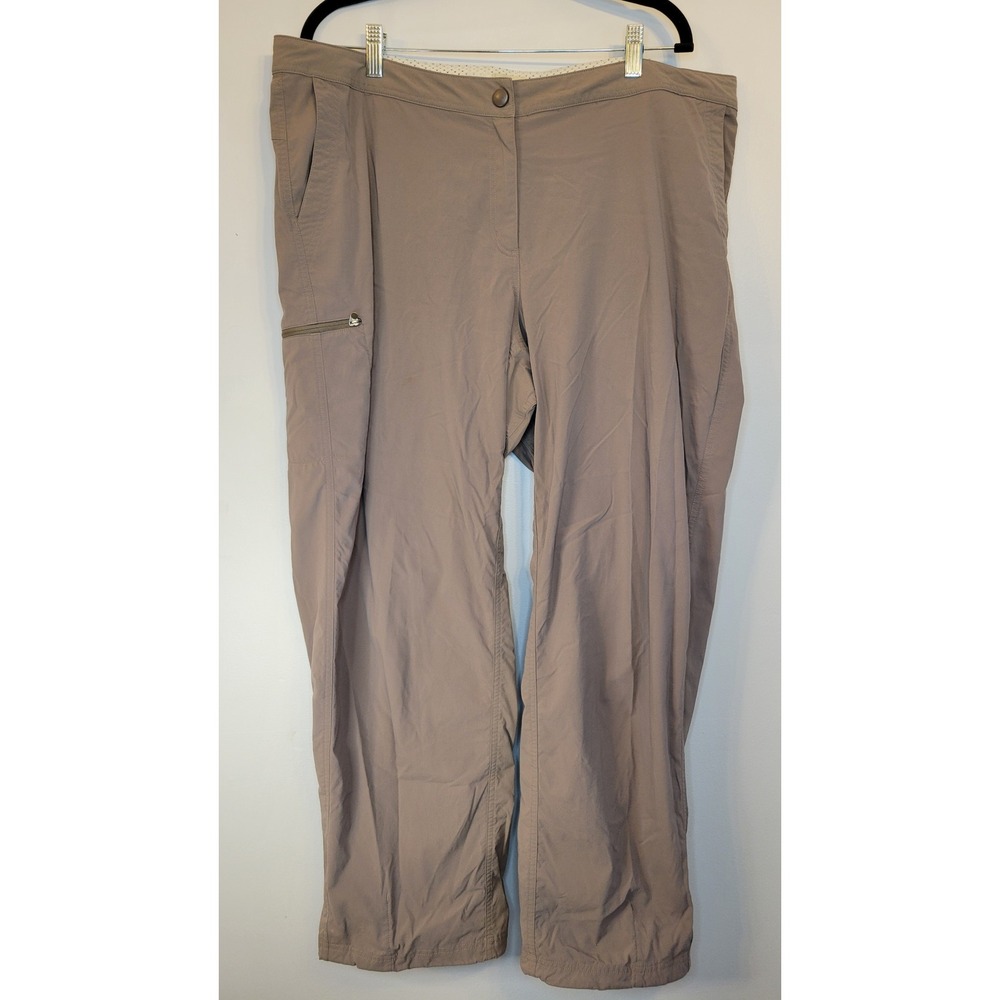 LL Bean Comfort Trail Pants Womens 20 Reg Taupe Hiking Stretch Cargo OHMN3